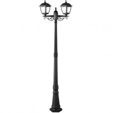 Φωτιστικό Φανάρι Κολωνάκι με 2 ντουί E27 220cm Polycarbonate Μαύρο IP44 96511F2/BL